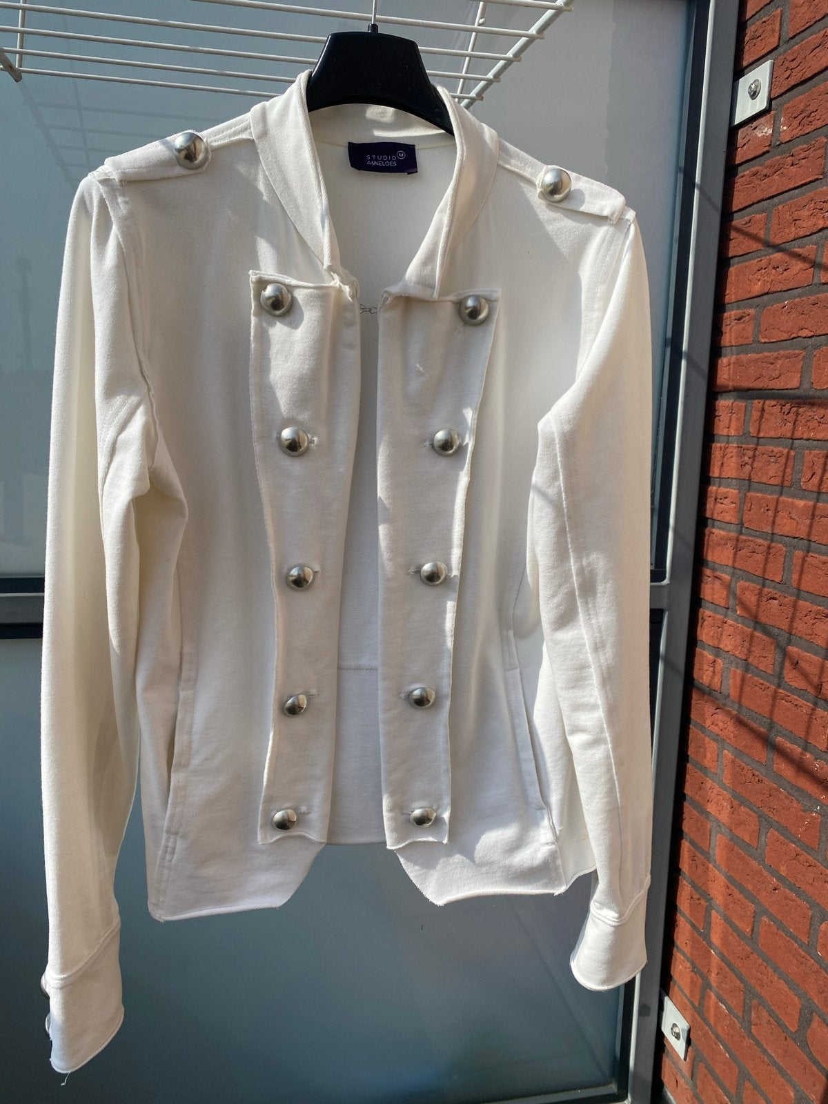 Studio Anneloes Double Breasted Tricot Vest Ecru/Wit Maat M, Kleding | Dames, Ophalen of Verzenden, Zo goed als nieuw, Maat 38/40 (M)