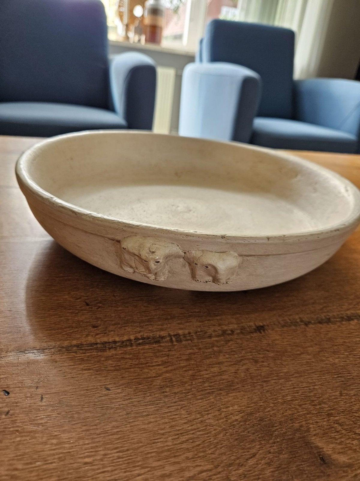 Decoratieschaal wereldwinkel, Ophalen, Zo goed als nieuw, Natuurlijk materiaal, Beige