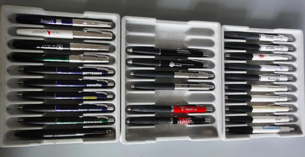 26 X PARKER FRONTIER MET RECLAME, Verzamelen, Pennenverzamelingen, Gebruikt, Parker, Overige typen, Ophalen of Verzenden