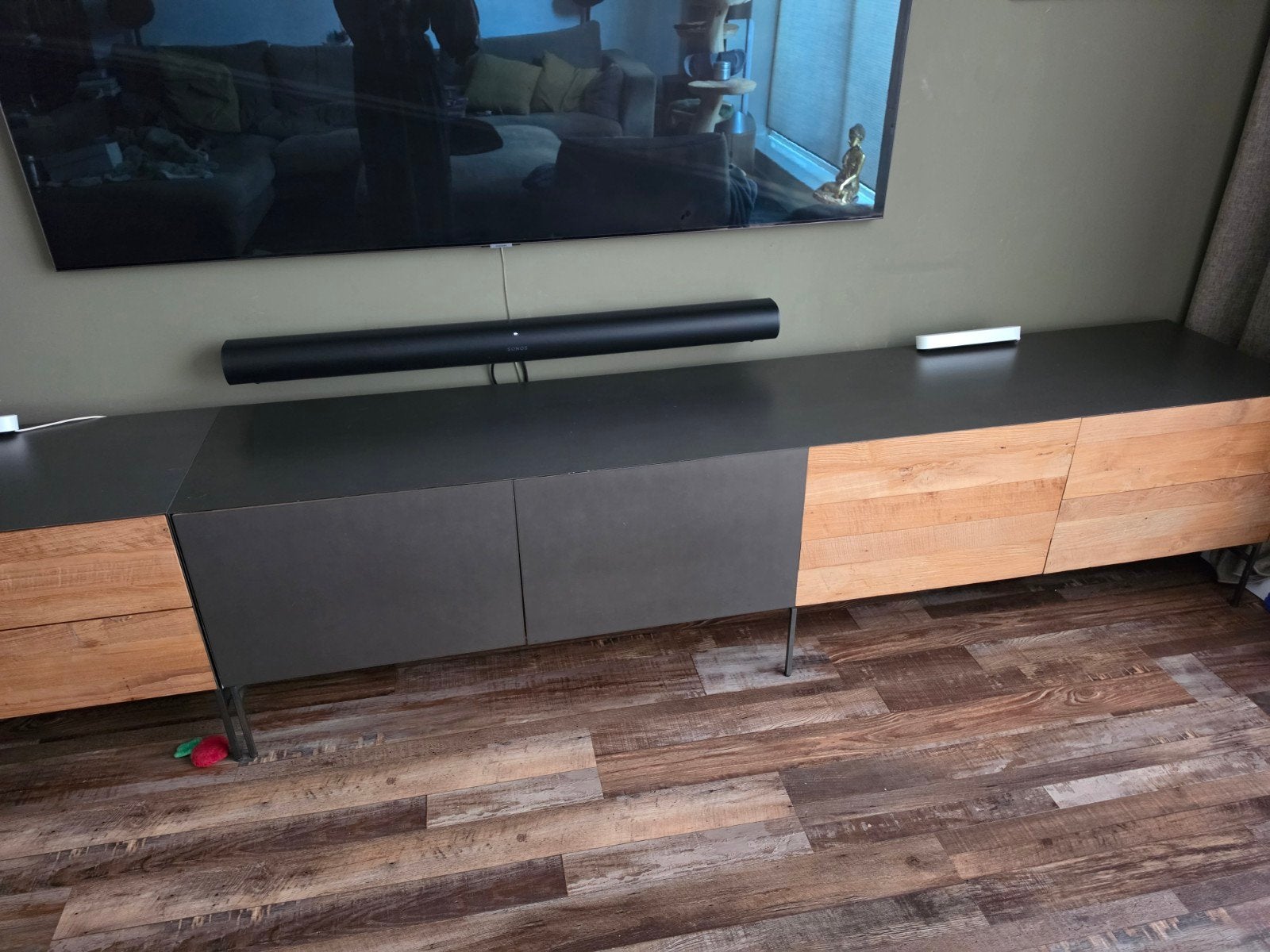Living Pandora MX0014 TV-dressoir Teakhout/Metaal, Ophalen, Gebruikt, Teakhout, Minder dan 100 cm
