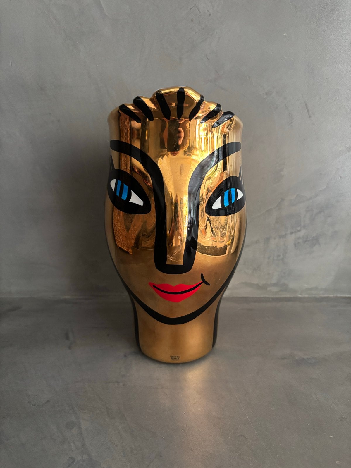 Gouden vaas met gezicht - Uniek decoratiestuk, Ophalen