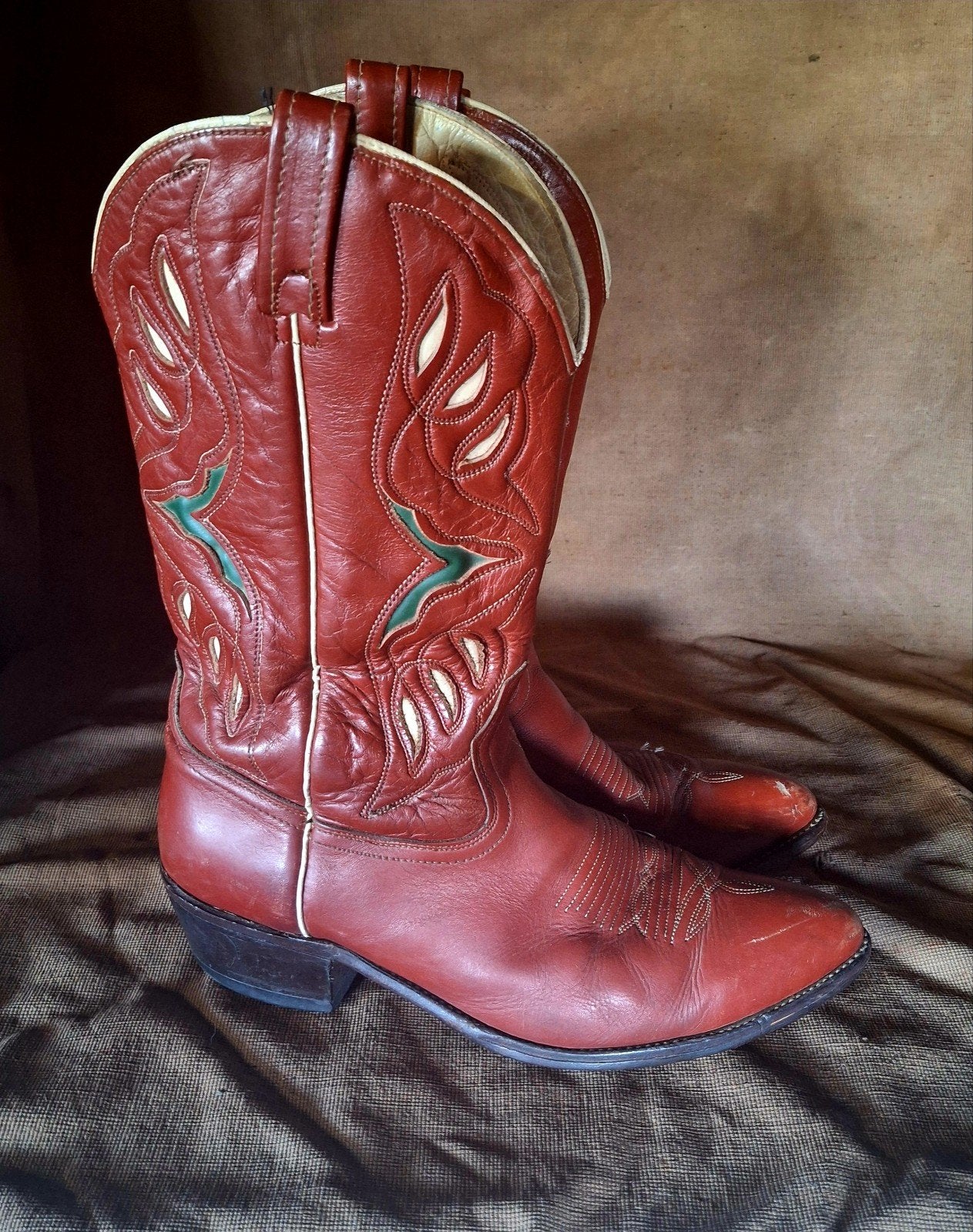 Vintage cowboy laarzen 12D, Kleding | Heren, Schoenen, Ophalen of Verzenden, Bruin, Boots