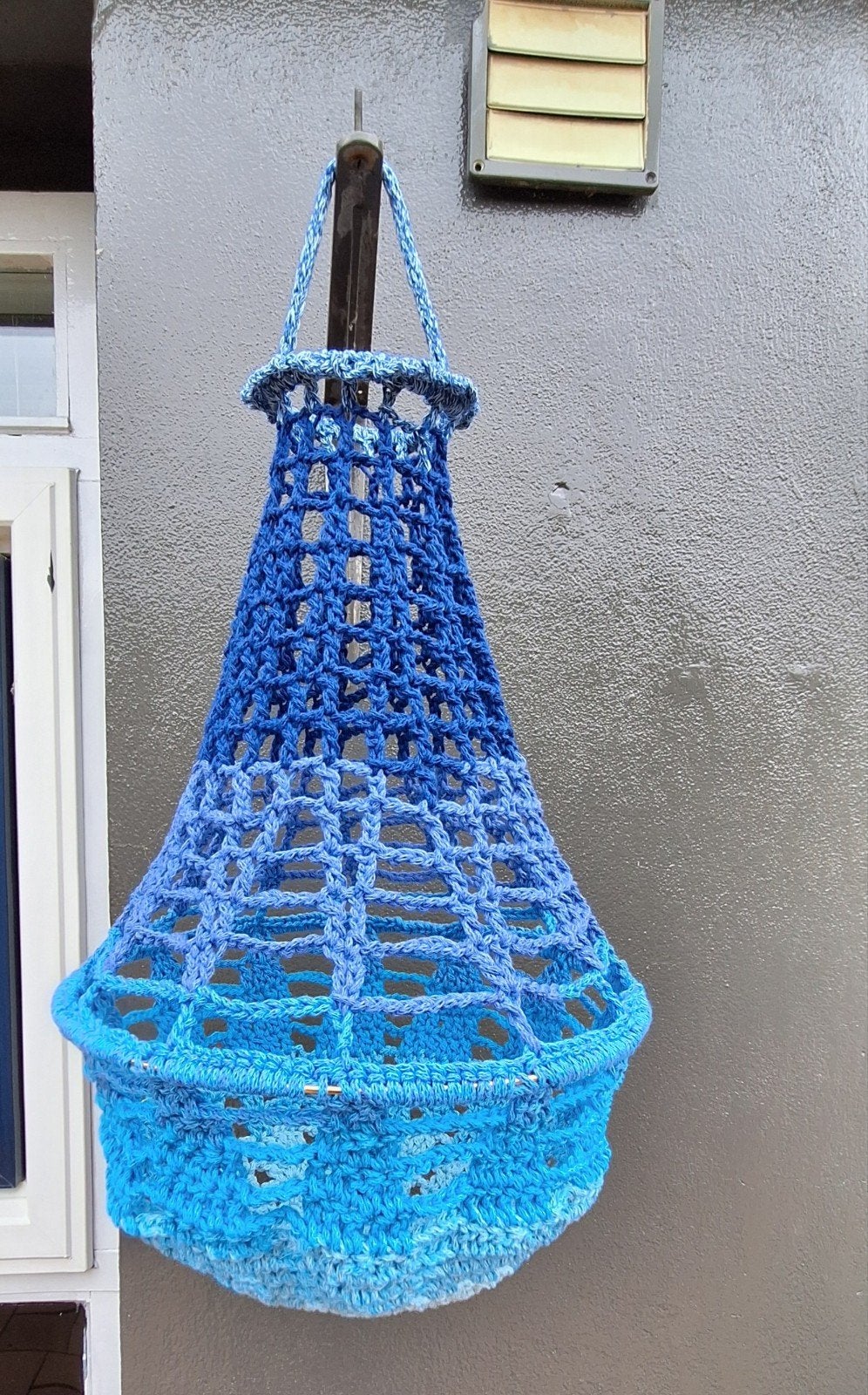 Handgemaakte Lampion - Katoen - Verloopkleuren Blauw, Huis en Inrichting, Lampen | Hanglampen, Ophalen of Verzenden, Nieuw, Stof