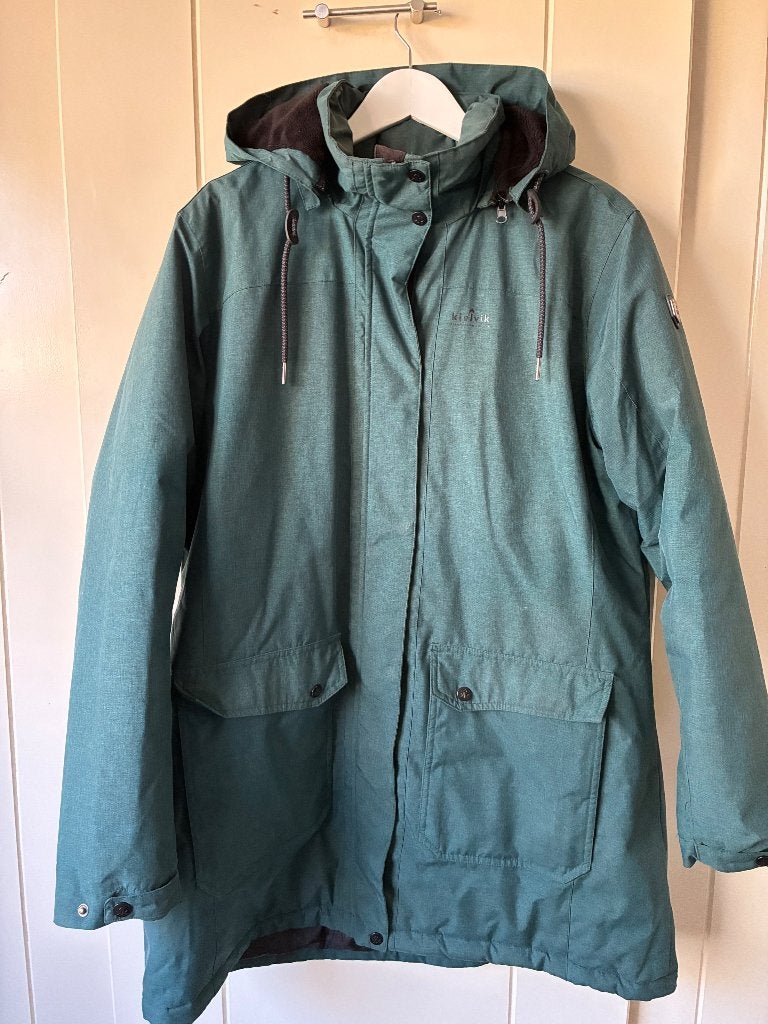 Kjelvik dames winterjas maat 48 petrolkleur, Verzenden, Maat 46/48 (XL) of groter, Zo goed als nieuw, Kjelvik