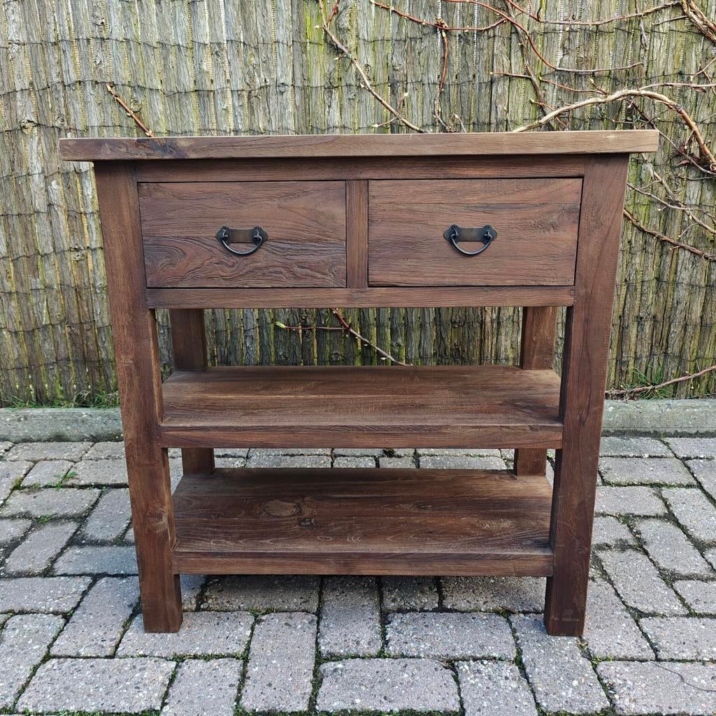 Nieuwe sidetable 80 cm, teakhout, Huis en Inrichting, Kasten | Ladekasten, Ophalen, 1 of 2 laden, Teakhout, Nieuw