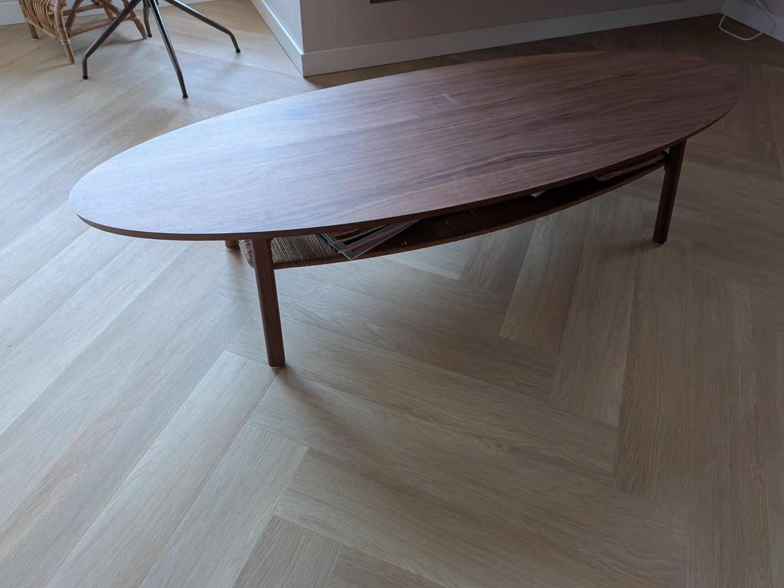 IKEA STOCKHOLM salontafel walnootfineer - zgan, Ophalen, 100 tot 150 cm, 50 tot 100 cm, Zo goed als nieuw
