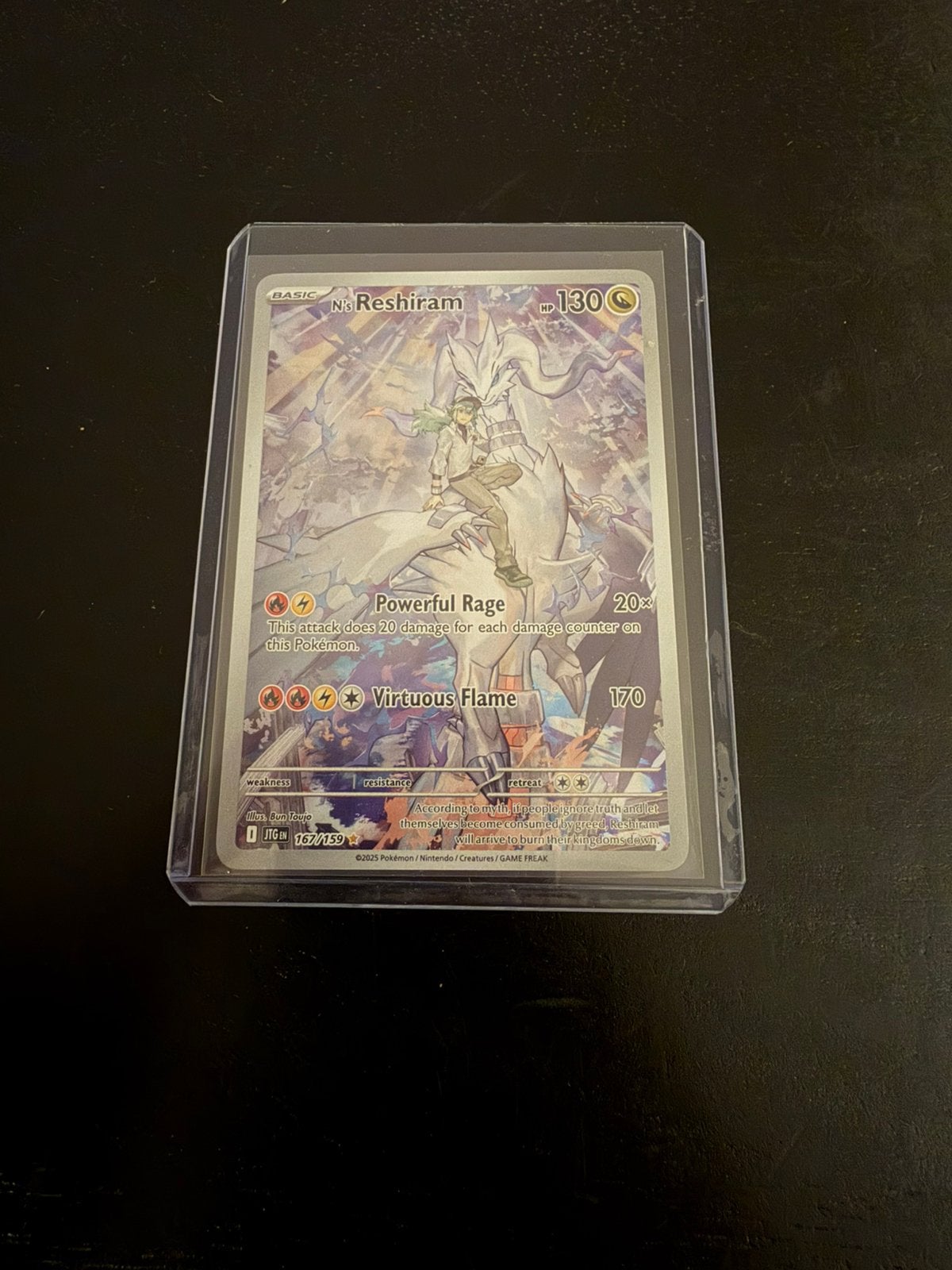 Pokemon n’s Reshirem JTG 167, Hobby en Vrije tijd, Verzamelkaartspellen | Pokémon, Ophalen of Verzenden, Zo goed als nieuw, Losse kaart