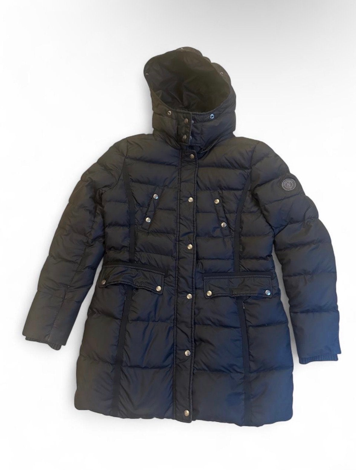 Marc O'Polo Zwarte Dons Puffer Jas met Afneembare Capuchon, Kleding | Dames, Ophalen of Verzenden, Gedragen, Maat 38/40 (M), Zwart