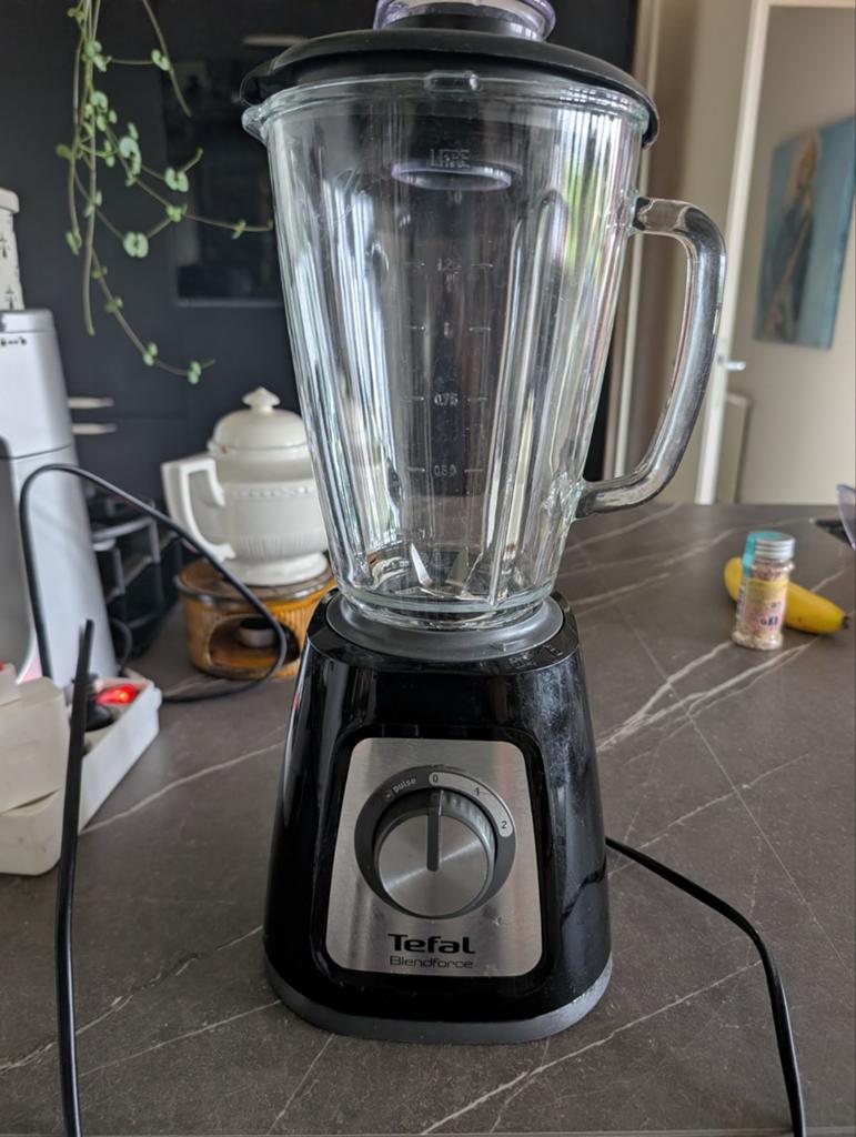 Tefal Blendforce Blender met Glazen Kan, Ophalen of Verzenden, Gebruikt, Blender
