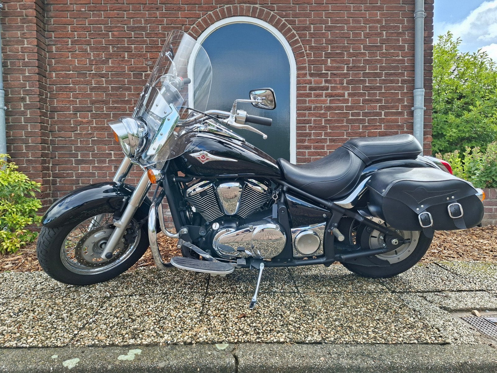 Nette chopper zwarte Kawasaki VN900 classic 2008 met 5417km!, 2 cilinders, Chopper, 900 cc, Particulier