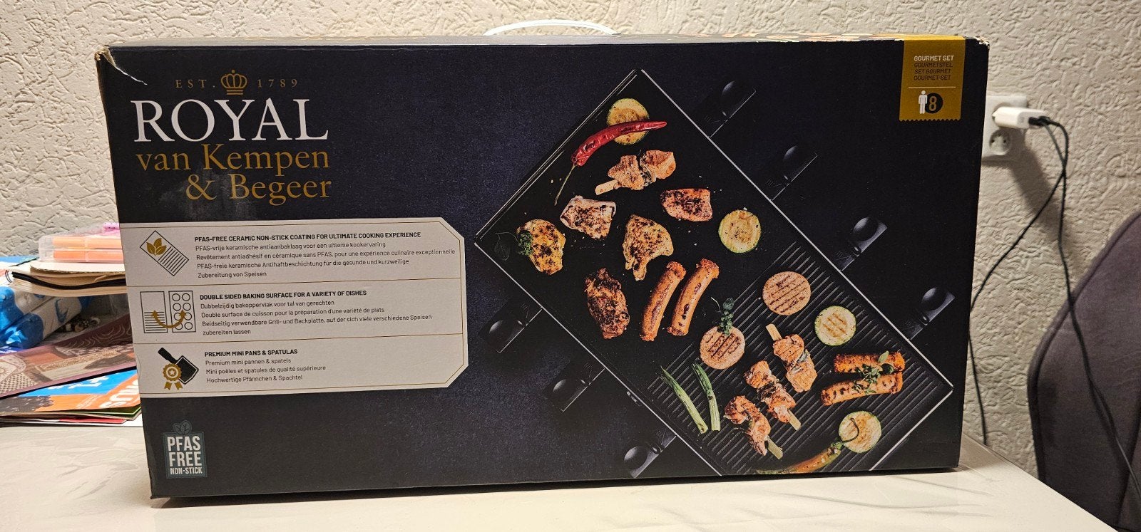 Royal van Kempen & Begeer Gourmetstel voor 8 personen, Overige typen, Nieuw, Ophalen of Verzenden, Zwart