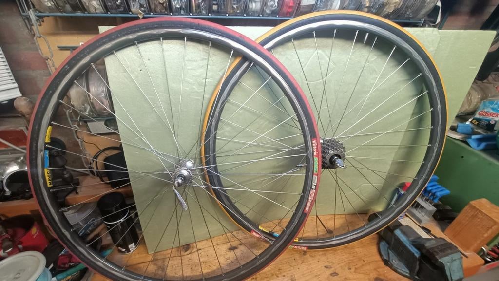 Racefiets wielset - Mavic velgen met Vittoria banden, Gebruikt, Mavic, Racefiets, Ophalen