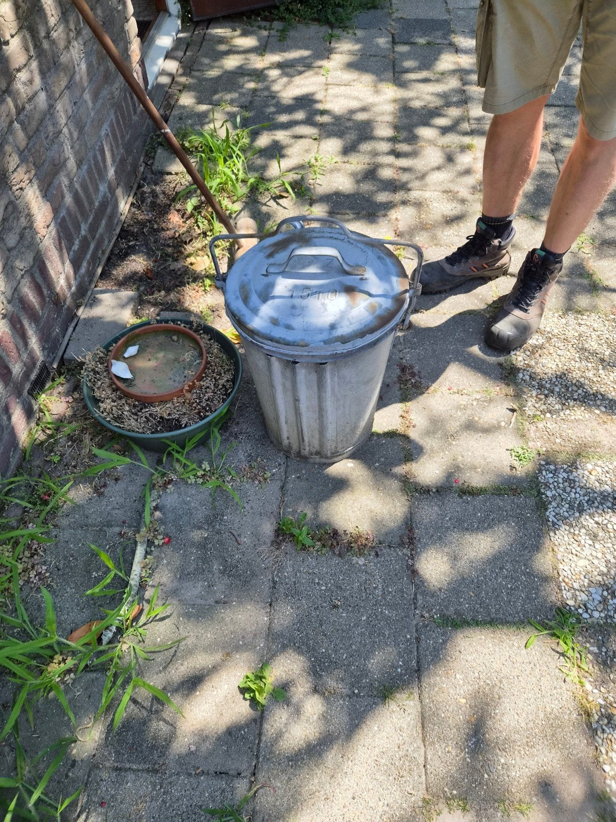 oude vuilnisemmer, Ophalen, Gebruikt