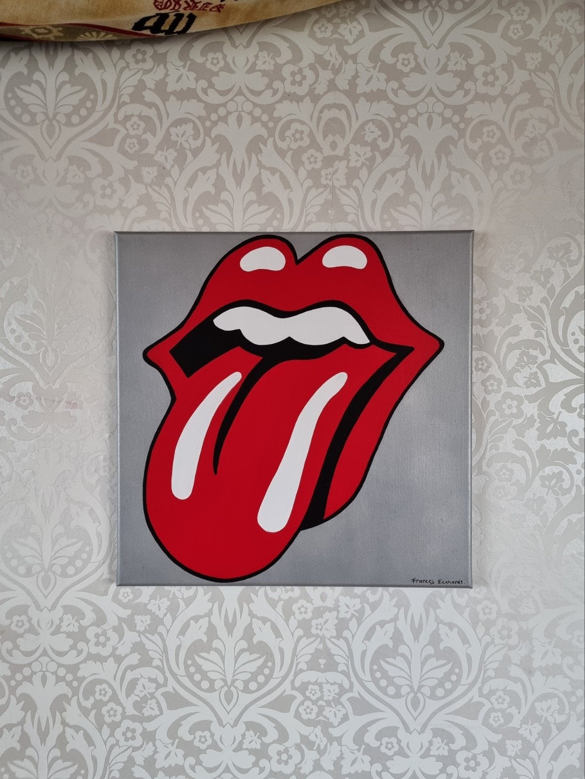 Rolling stones schilderij zilver, Ophalen of Verzenden