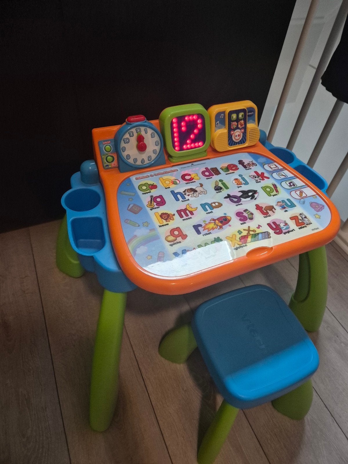 VTech Magisch Speel- en LeerBuro met 8 kaarten, Ophalen of Verzenden, Zo goed als nieuw, Taal en Lezen, Met licht