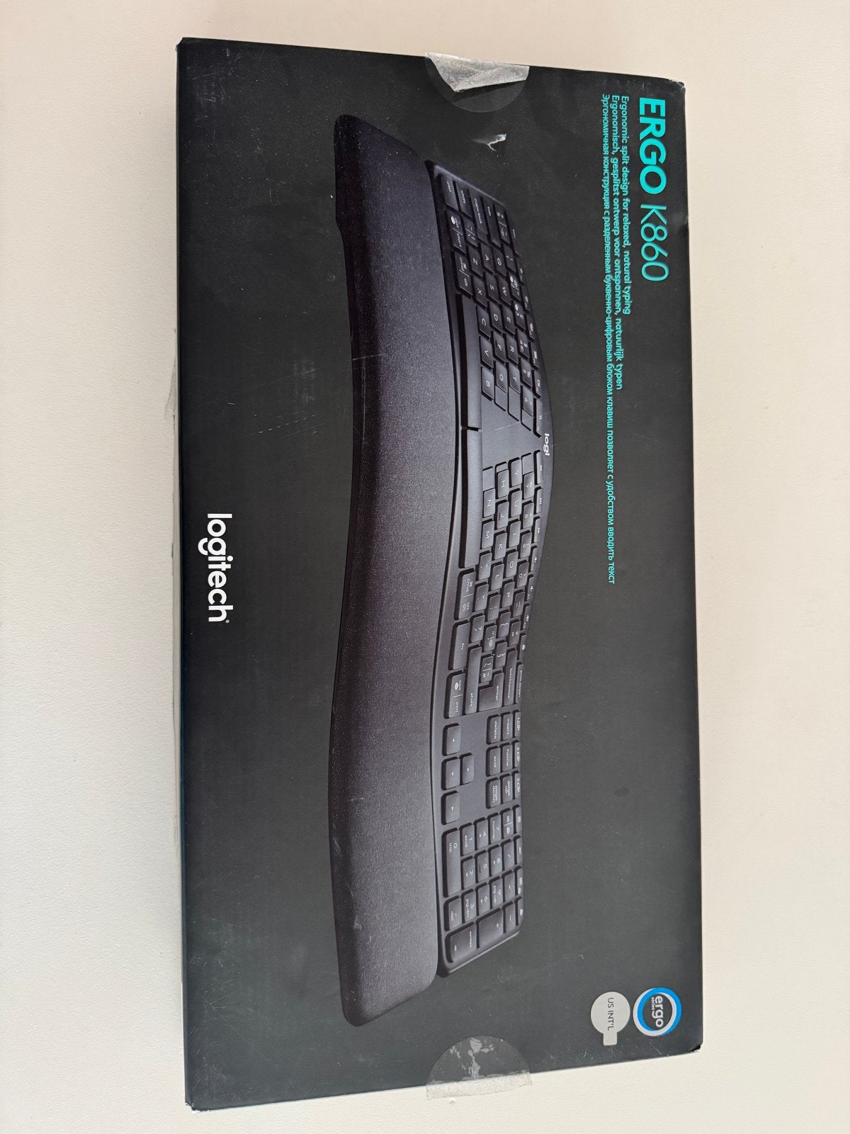 Logitech ERGO K860 Ergonomisch Draadloos Toetsenbord QWERTY, Computers en Software, Draadloze ontvanger, Ophalen of Verzenden