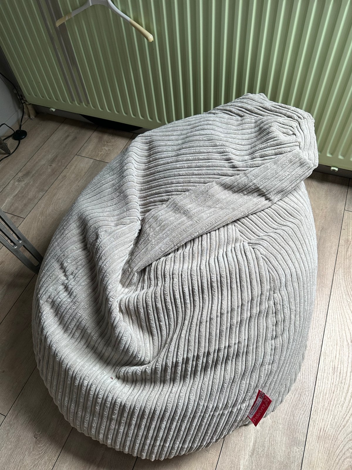 Lounge Pug zitzak - Grijs ribfluweel, Ophalen, Gebruikt, Grijs, Zitzak