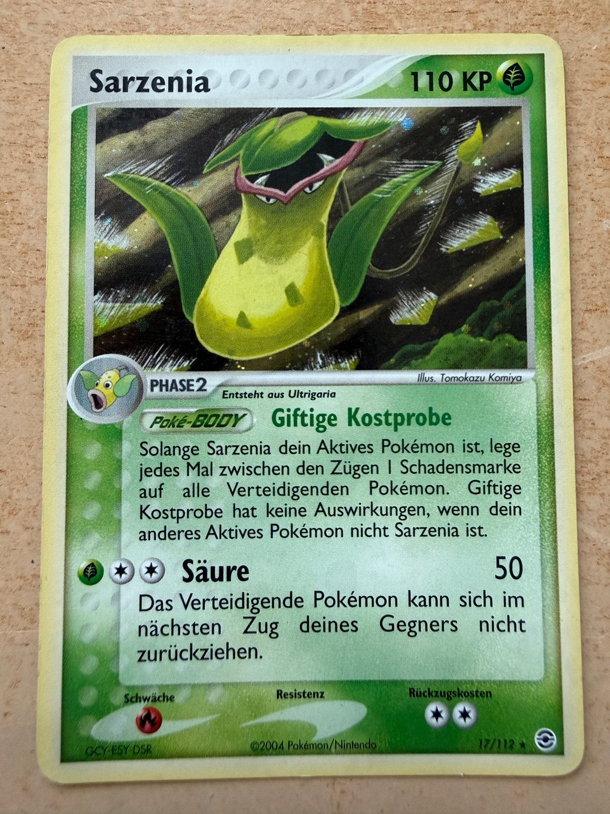 Pokémon Kaart Sarzenia 110 KP (Duits) - Gebruikt, Ophalen of Verzenden, Gebruikt, Losse kaart
