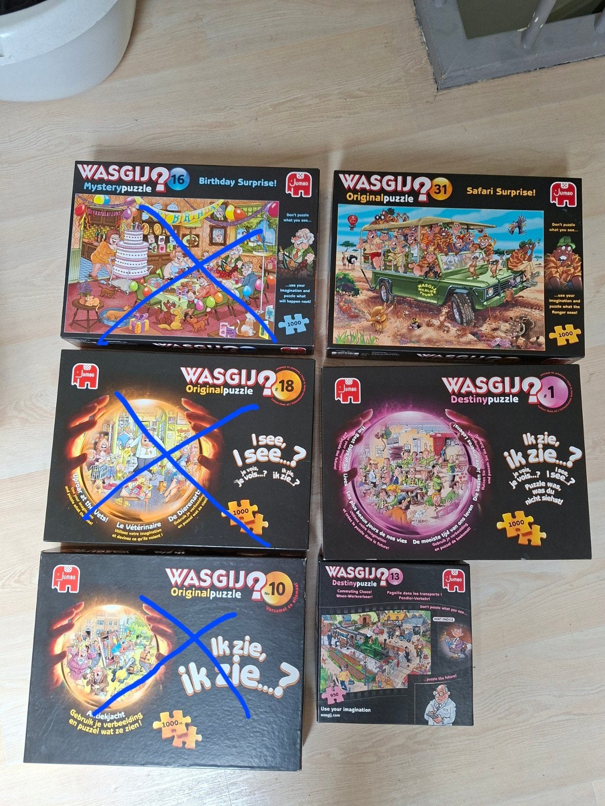 KOPEN of RUILEN. Wasgij puzzel 1000 of 950 stukjes, Ophalen, 500 t/m 1500 stukjes, Gebruikt, Legpuzzel