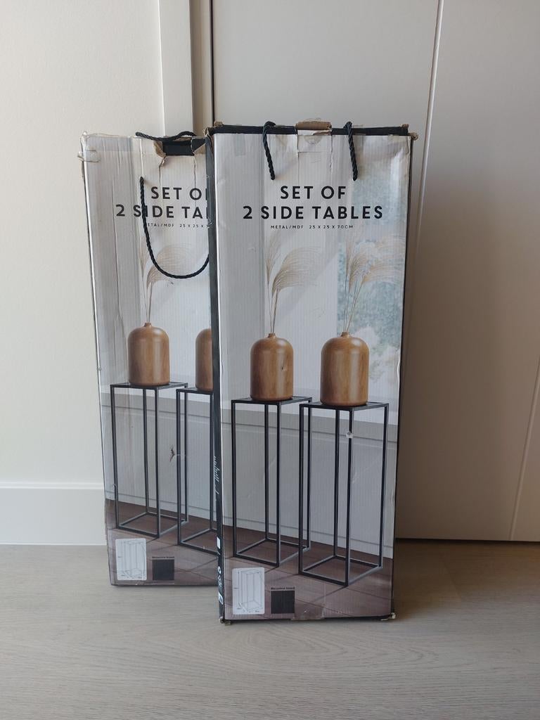 Metalen zuil zwart 4 stuks, Huis en Inrichting, Woonaccessoires | Zuilen en Pilaren, Ophalen of Verzenden