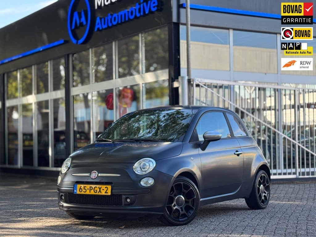 Fiat 500 0.9 TwinAir Blackjack Airco Leder Sportvelgen, Auto's, Fiat, Bedrijf, Te koop, ABS, Airbags, Airconditioning, Automatische klimaatregeling