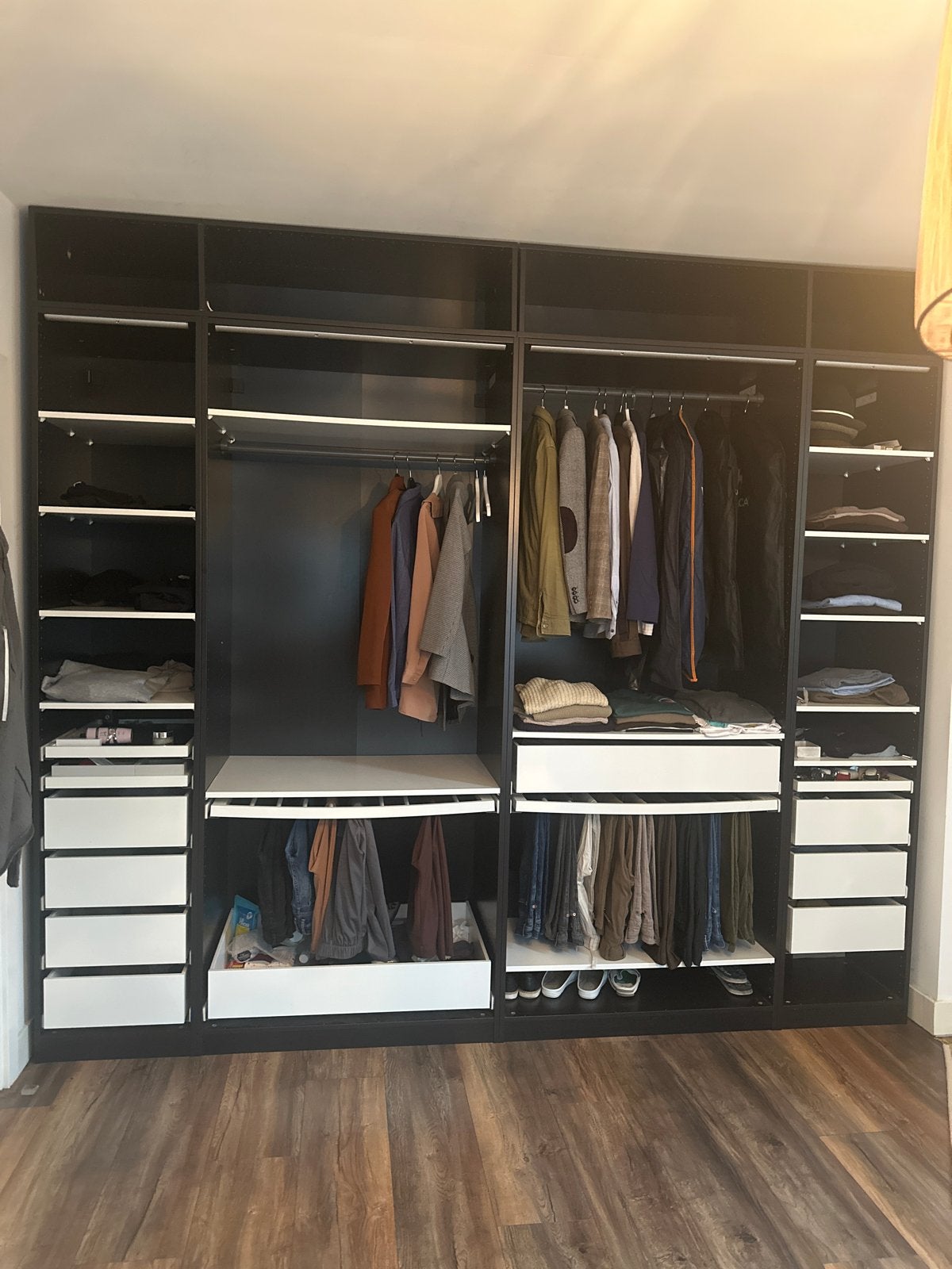 Grote IKEA Pax kast zonder deuren (300x265 cm), Huis en Inrichting, Gebruikt, 200 cm of meer, Ophalen of Verzenden, Met lade(s)