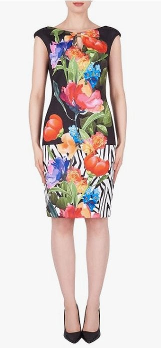 Joseph Ribkoff elegant fleurige stretch jurk mt 46, Kleding | Dames, Jurken, Overige kleuren, Verzenden, ., Maat 46/48 (XL) of groter