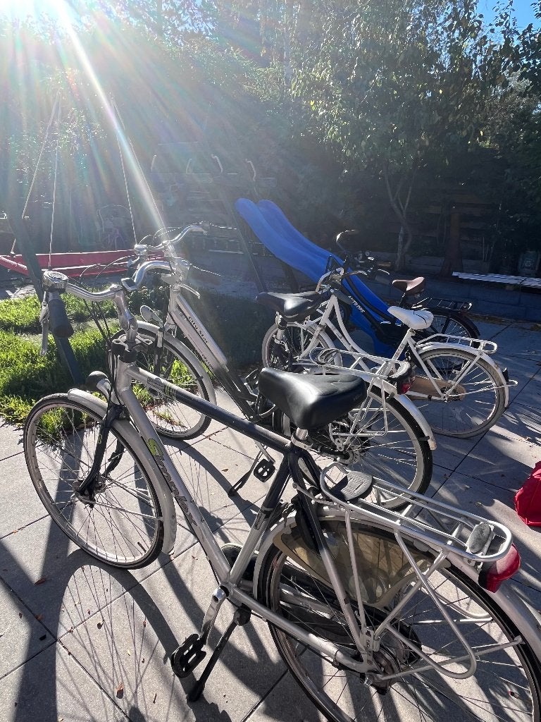 Partij fietsen : 1 herenfiets, damesfiets en 3 meisjesfiets, Overige merken, Terugtraprem, Gebruikt, 47 tot 50 cm