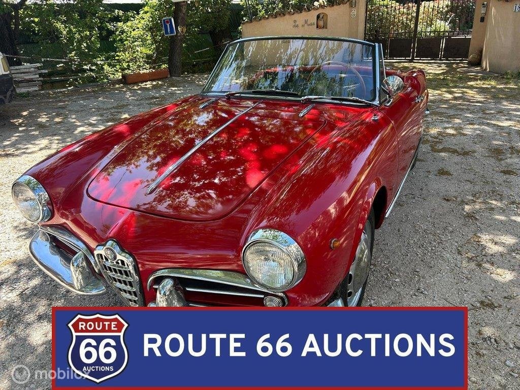Alfa Romeo Giulietta Spider | 1959 | Route 66 Auctions, Overige carrosserieën, Zwart, Bedrijf, Handgeschakeld