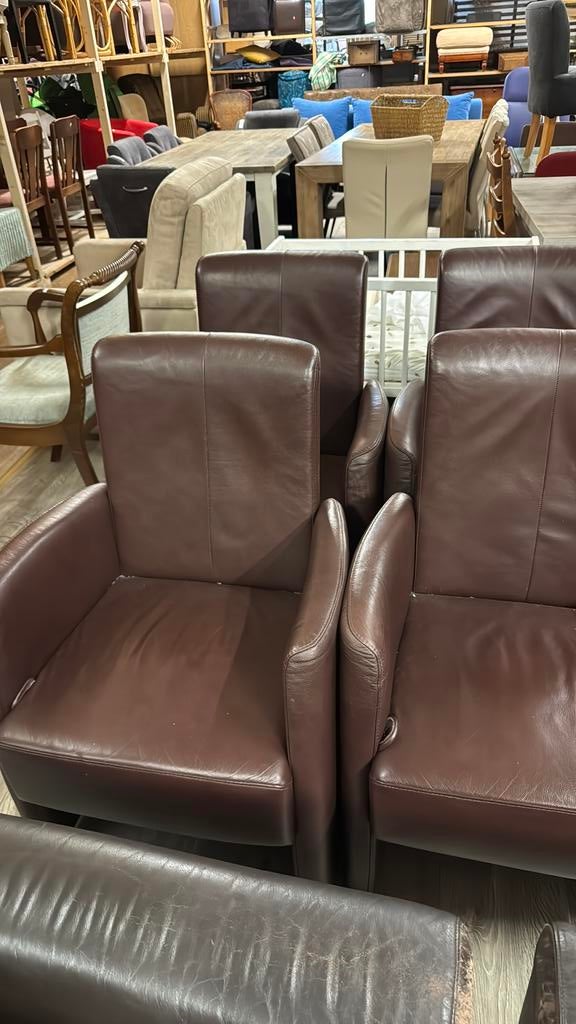 4x Framati Design lederen eetkamer stoel, Ophalen, Zo goed als nieuw, Vier