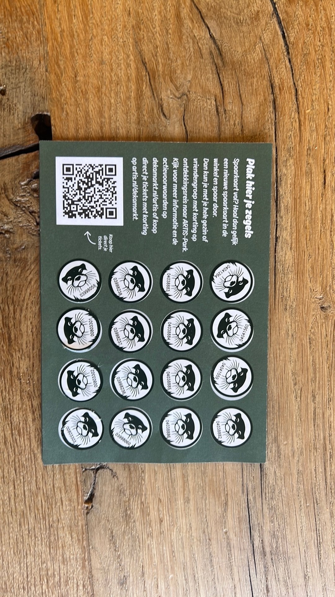Artis zegels dekamarkt korting 1 kaart twv 22,50, Eén persoon, Ticket of Toegangskaart