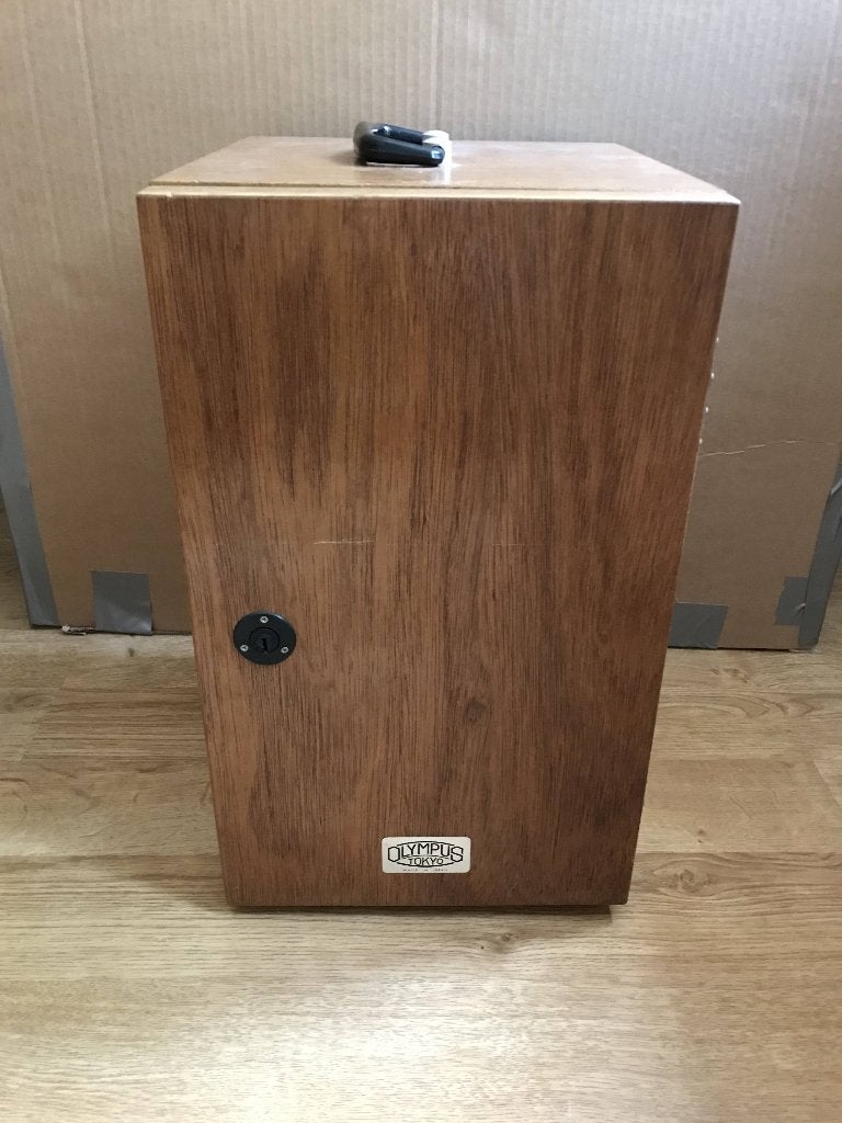 Microscoop (Olympus!) compleet met houten opbergkist, Ophalen, Zo goed als nieuw, Vergrootglas of Loep