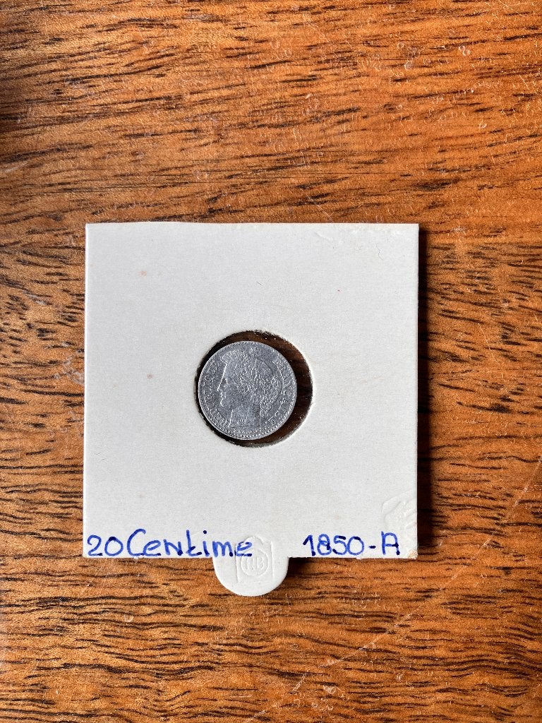 Frankrijk 20 Centime 1850-A zilver mooie kwaliteit, Ophalen of Verzenden, Frankrijk, Setje, Zilver
