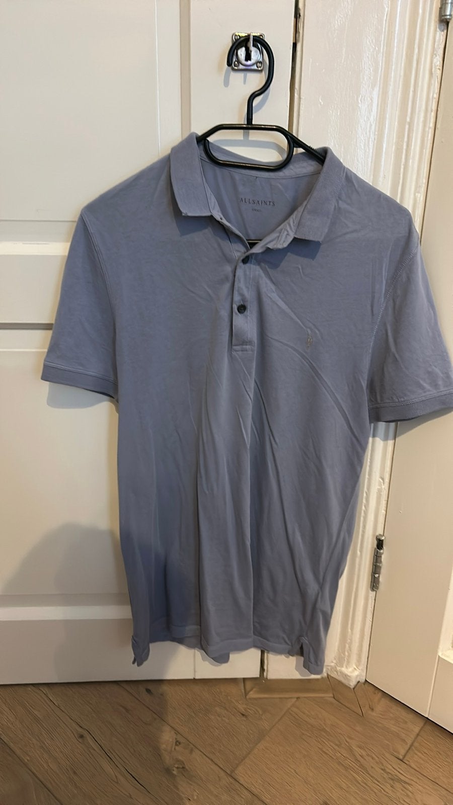 AllSaints Polo Shirt - Grijs - Maat S, Ophalen of Verzenden, Gedragen, Maat 46 (S) of kleiner, Grijs