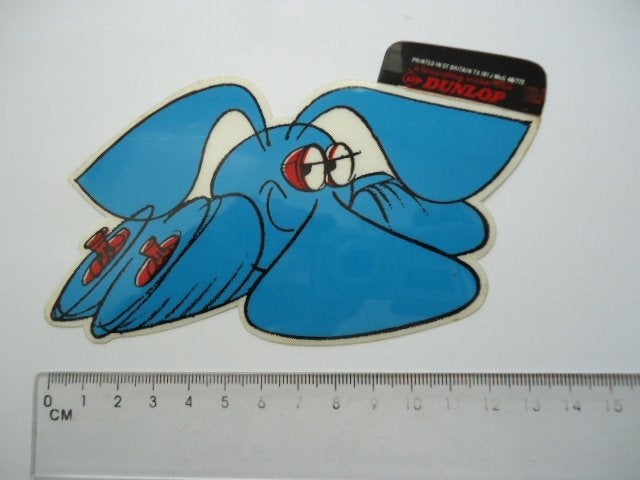 sticker oud Dunlop dik plastic race auto groundhog retro, Verzenden, Zo goed als nieuw, Bedrijf of Vereniging