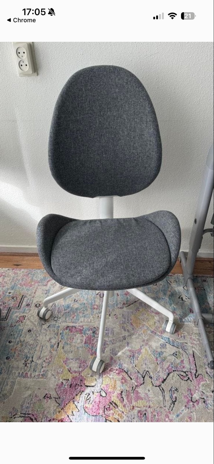 IKEA HATTEFJÄLL Bureaustoel - Grijs/Wit, Ophalen, Zo goed als nieuw, Grijs, Bureaustoel