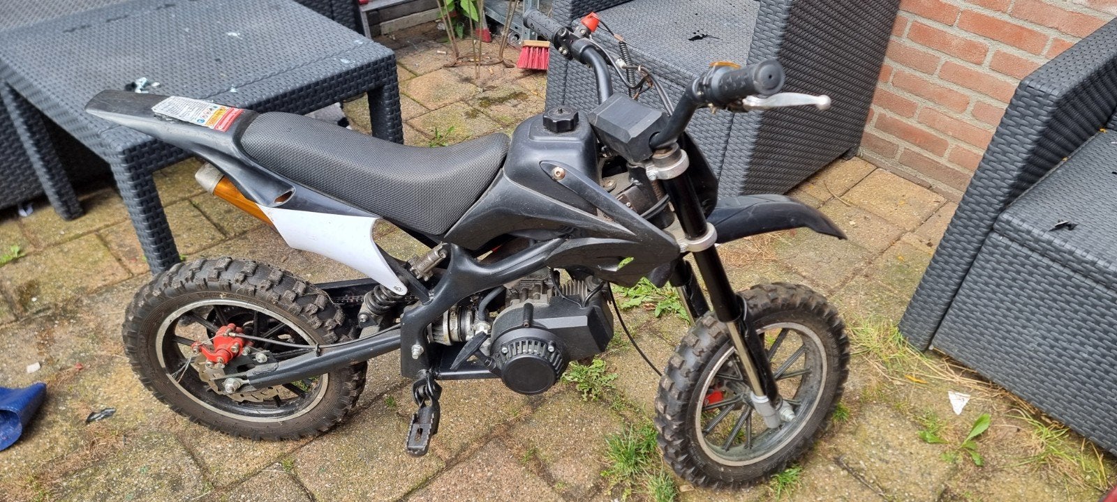49cc Mini Crosser Zwart Met Dodemansknop (KXD-701a), Fietsen en Brommers, Minibikes, Midibikes en Pitbikes, Ophalen, Schijfrem