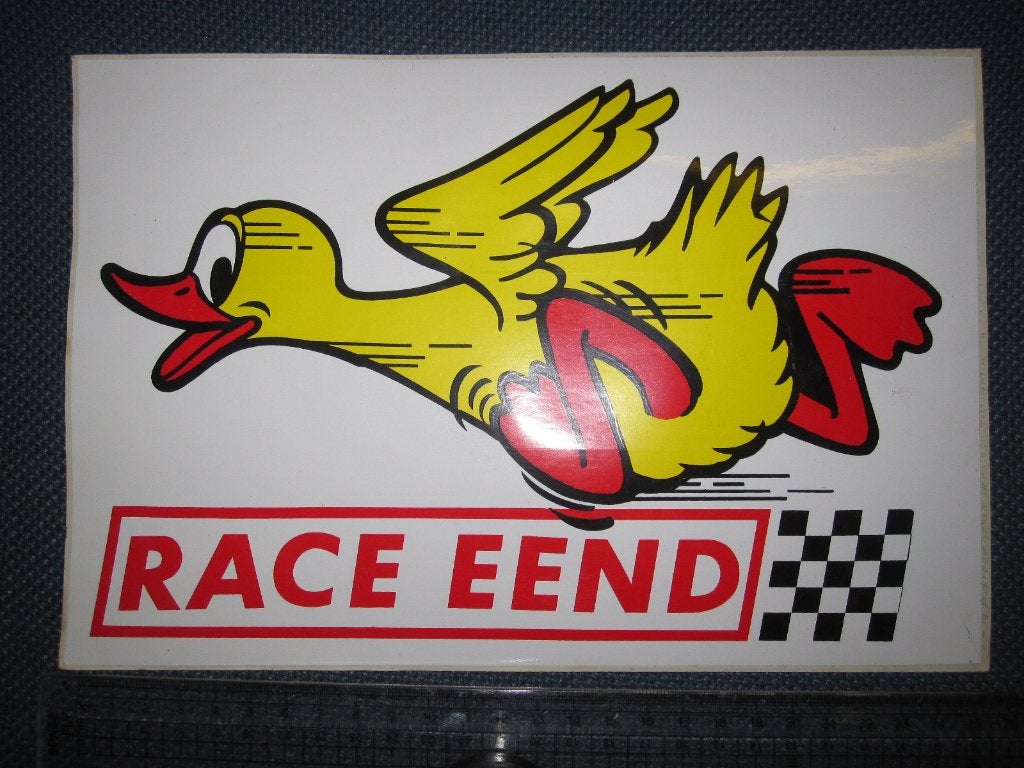 Grote sticker met daarop "Race Eend" Leuk voor op de 2cv, Ophalen of Verzenden, Nieuw