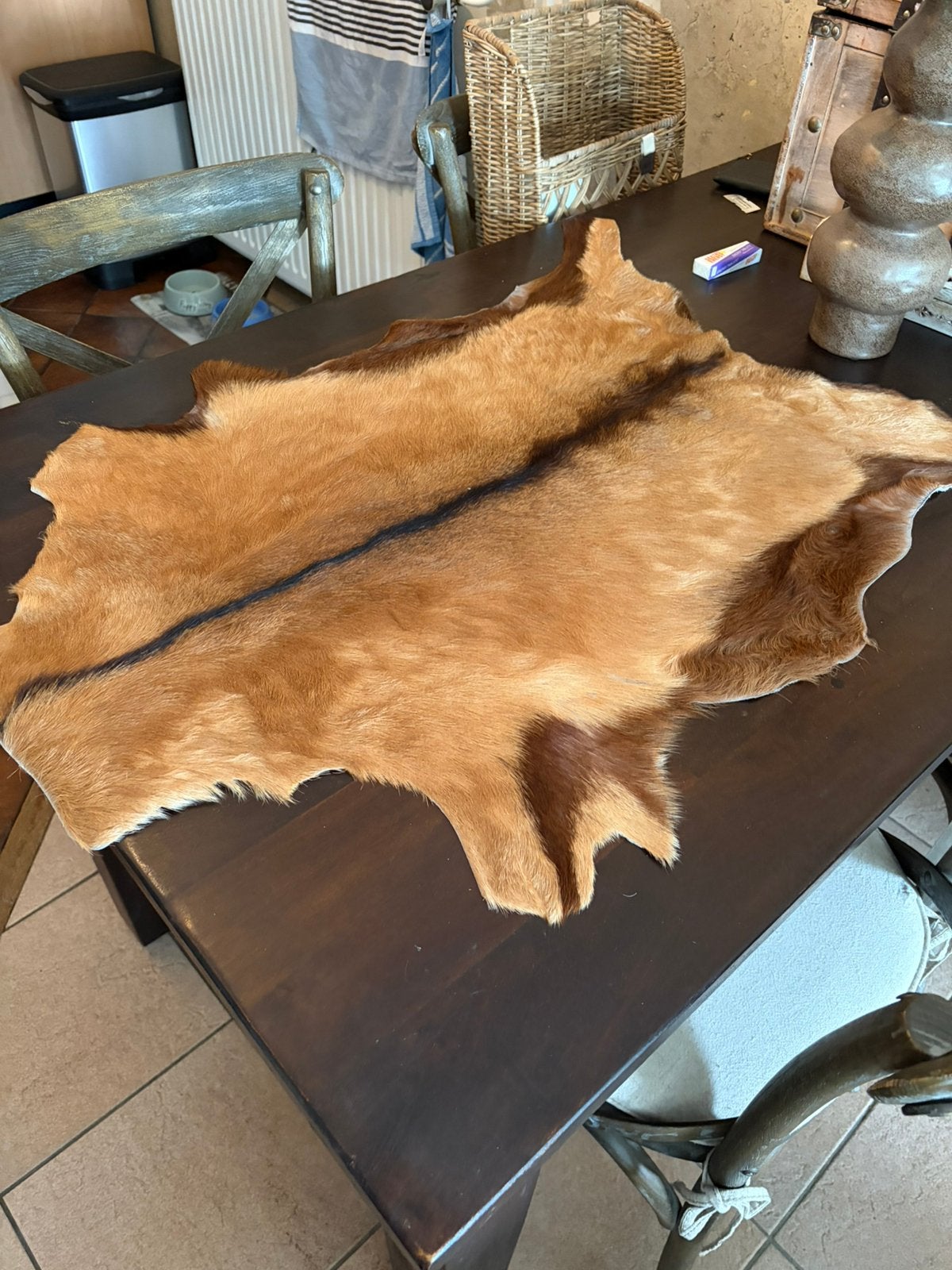 Kleedje van geitenhuid, Ophalen, Zo goed als nieuw, Rechthoekig, 50 tot 100 cm