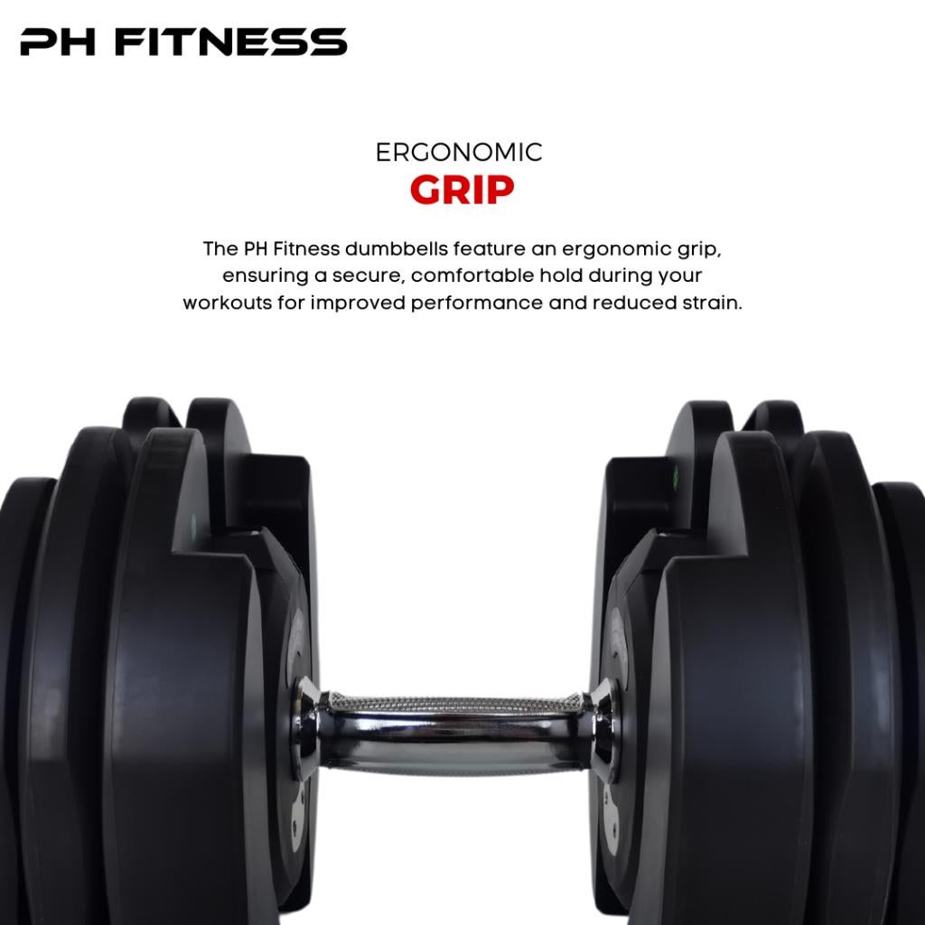 REFURBISHED DEAL PH Fitness - 2x 40KG Verstelbare Dumbbells, PH Fitness, Nieuw, Ophalen of Verzenden, Info@phfitness.nl