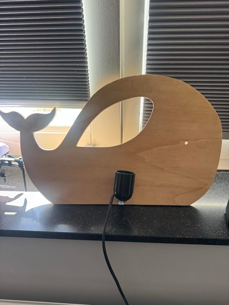 Walvis Lamp - Houten Nachtlampje, Ophalen of Verzenden, Zo goed als nieuw