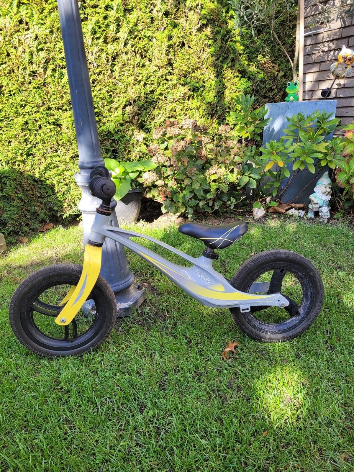 Loopfiets -Lionelo- Grijs/Geel, Ophalen, Gebruikt, Minder dan 16 inch