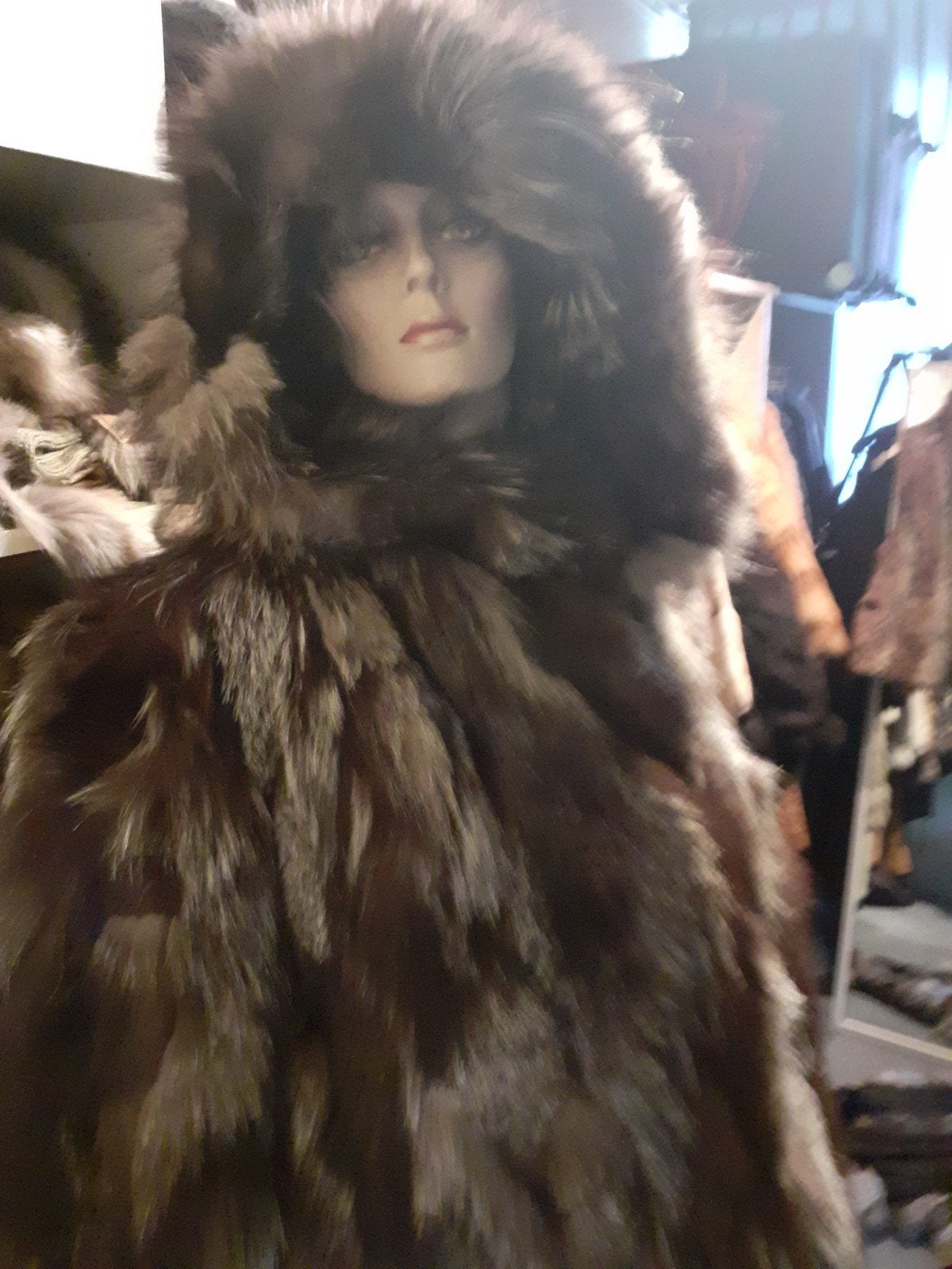 dikke echte SILVERFOX bontjas dubbele gevoerde  capuchon XL, Ophalen of Verzenden, Zo goed als nieuw, Maat 46/48 (XL) of groter
