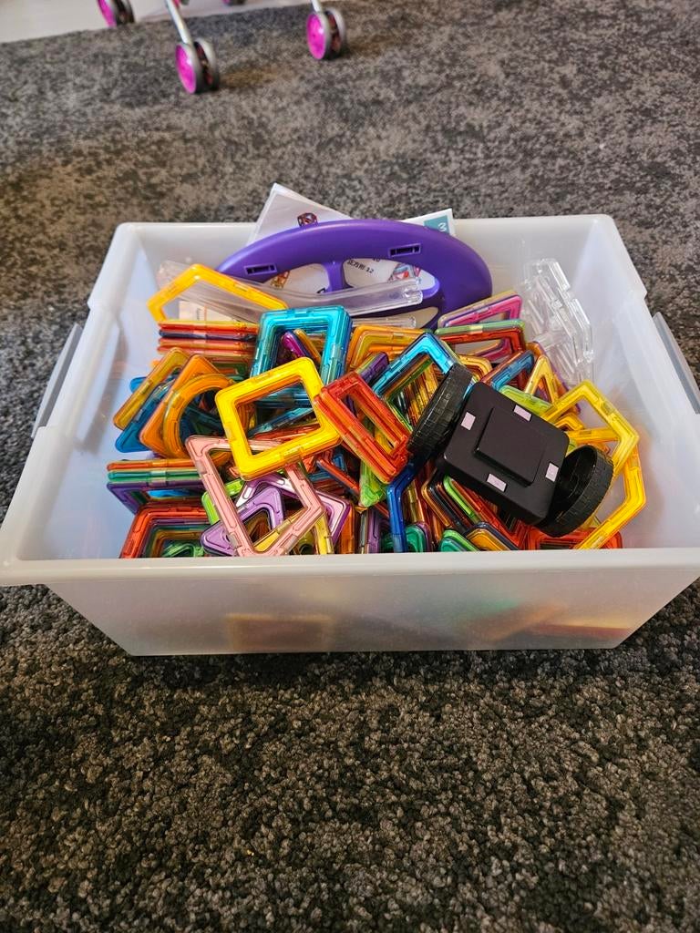 Speelmagneet Bouwset - Kleurrijke Magnetische Tegels, Ophalen, Gebruikt, Bouwen
