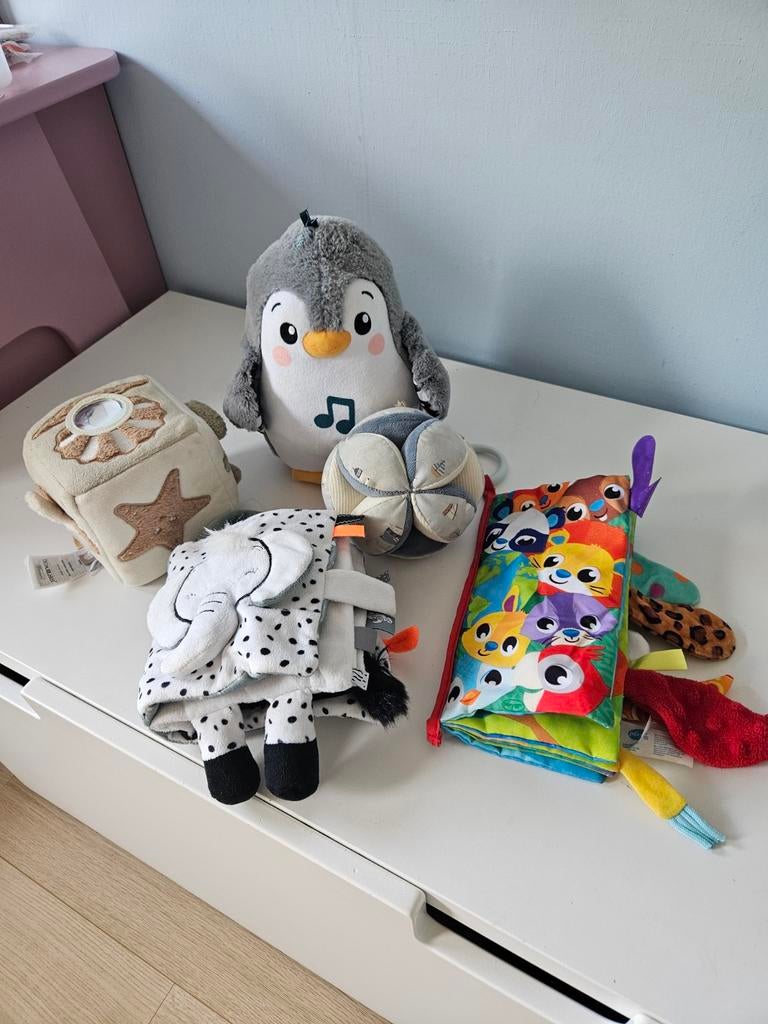 Baby speelgoed pakket: piano mat & zacht speelgoed, Ophalen of Verzenden, Gebruikt, Overige typen, Met geluid