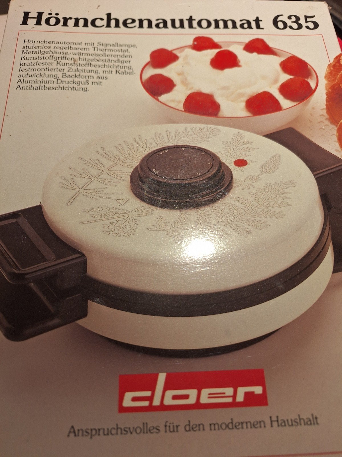 Cloer Hoorntjesautomaat 635 - Vintage Wafelijzer, Ophalen of Verzenden, Gebruikt