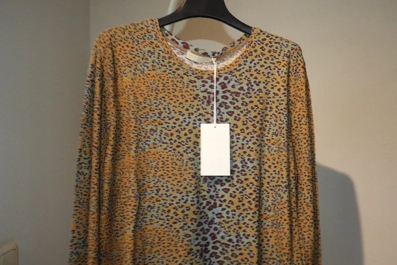 Ulla Johnson shirt lange mouwen mooie print koele tinten L, Maat 38/40 (M), Zo goed als nieuw, Lange mouw, Ulla Johnson