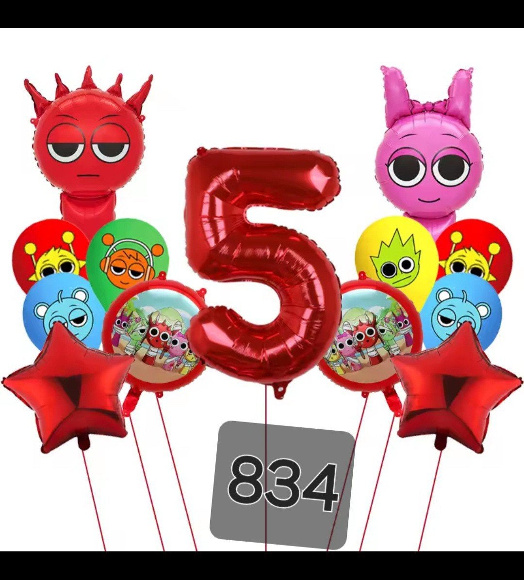 Verjaardagsballonnen set - Nummer 5 - Nieuw, Ophalen, Nieuw, Versiering, Verjaardag