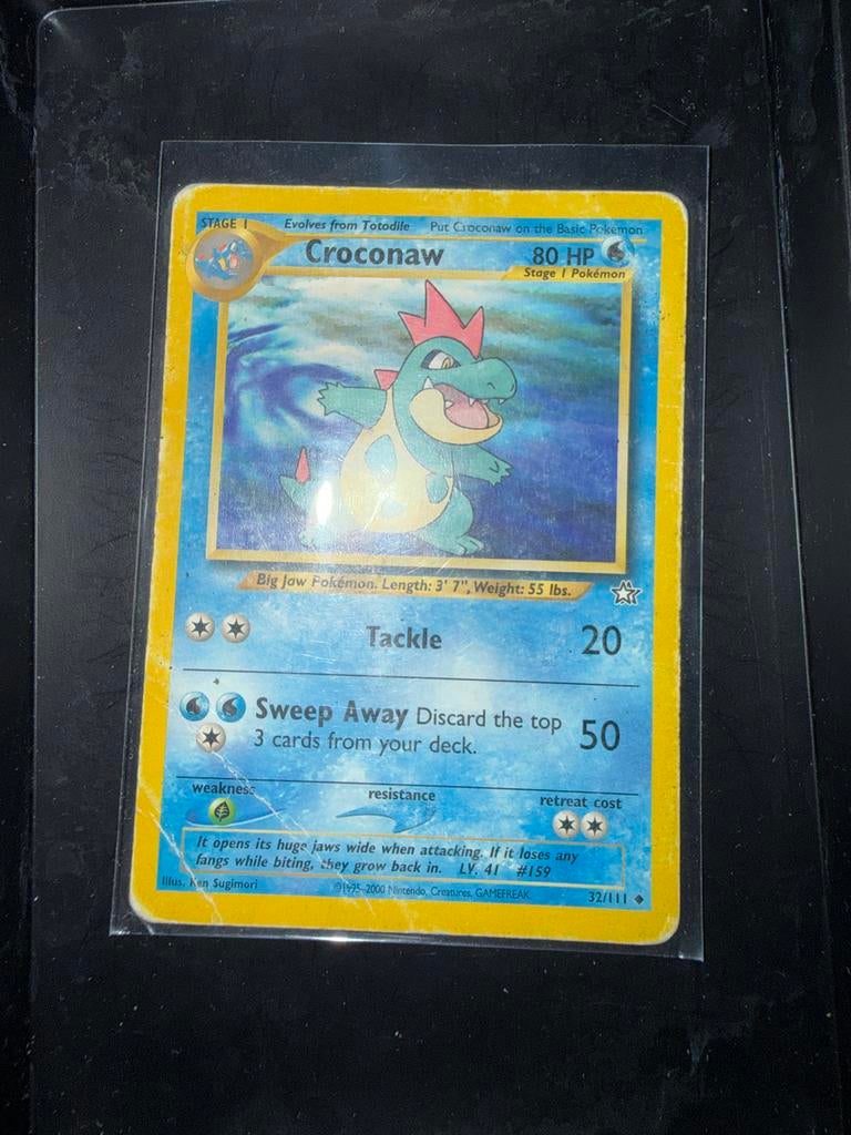 Pokémon Croconaw 32/111 Neo Genesis Kaart, Ophalen of Verzenden, Gebruikt, Losse kaart
