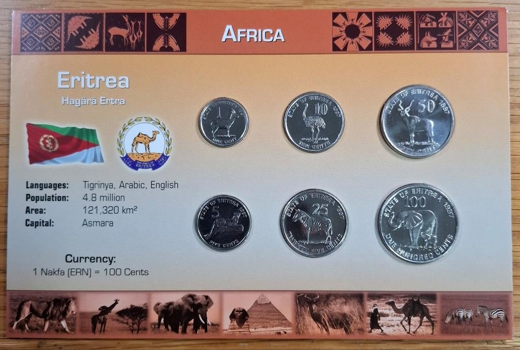 11# Coins of the World muntset Eritrea, Postzegels en Munten, Ophalen of Verzenden, Overige landen